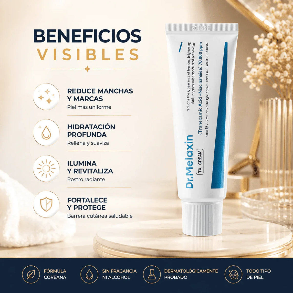 DR MELAXIN TX™ Ayuda a Reducir Manchas y Recuperar la Luminosidad Natural