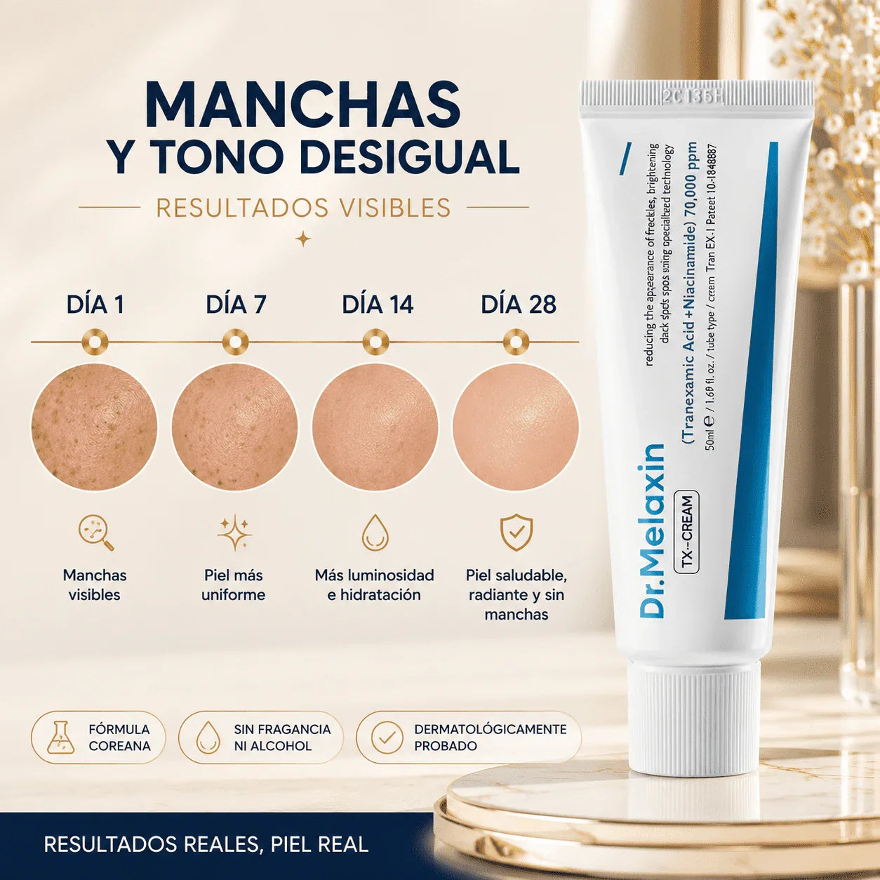 DR MELAXIN TX™ Ayuda a Reducir Manchas y Recuperar la Luminosidad Natural